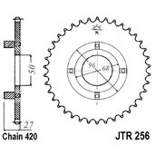 Reťazová rozeta JT JTR 256-42 42T, 420